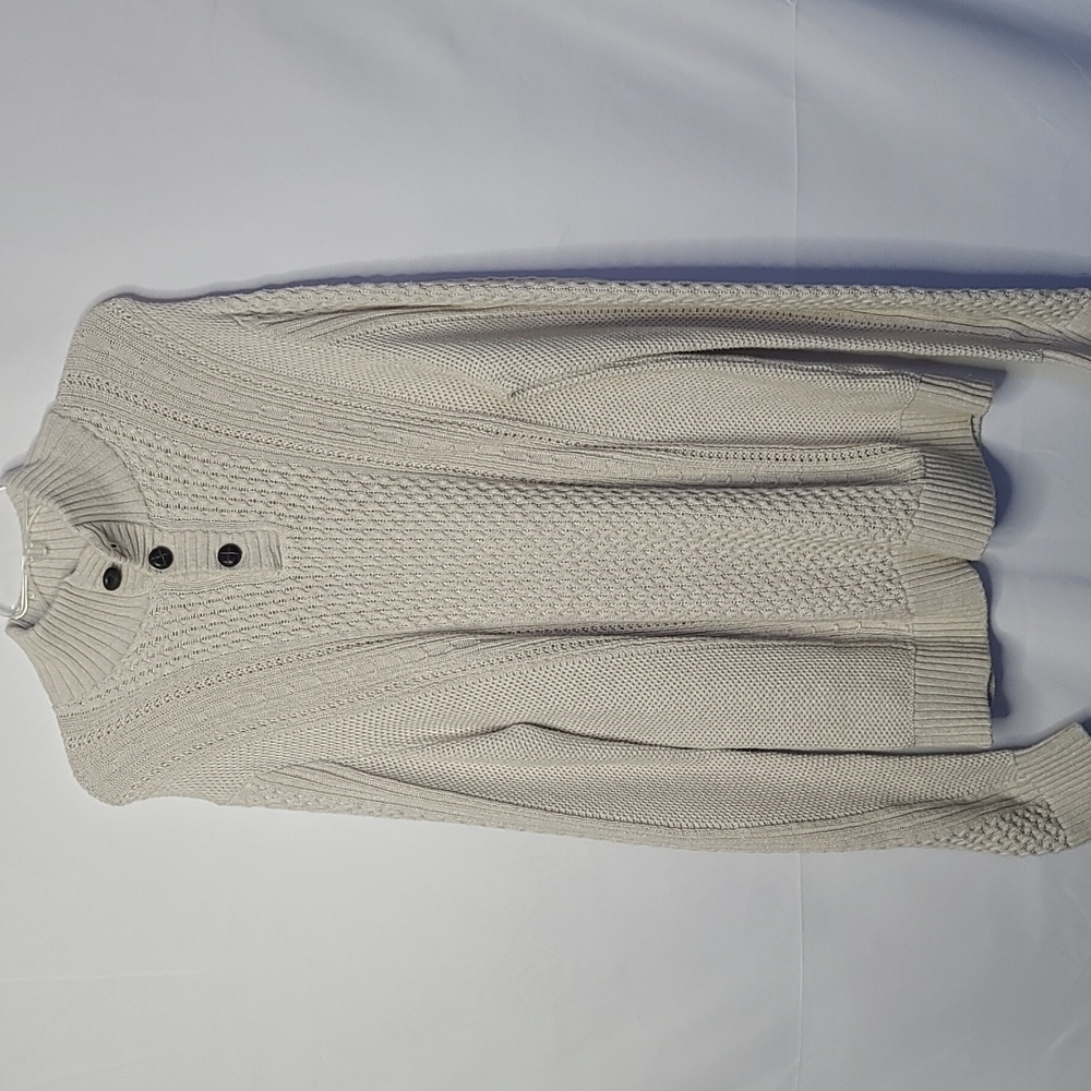 1901 mens cream high button neck textured sweater sz XL